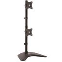 StarTech.com Vertical Dual Monitor Stand - Supports Monitors to 27 - Adjustable - Computer Monitor Stand for Double Stacked VESA Monitors - Black (ARMBARDUOV) Stativ 2 skærme 13-27 – billede 1