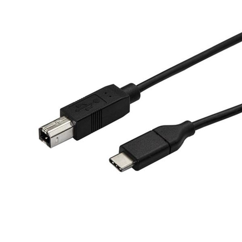 StarTech.com USB C to USB B Printer Cable - 1.6 ft / 0.5m - USB C Printer Cable - USB C to USB B Cable - USB Type C to Type B (USB2CB50CM) USB Type-C kabel 50cm Sort