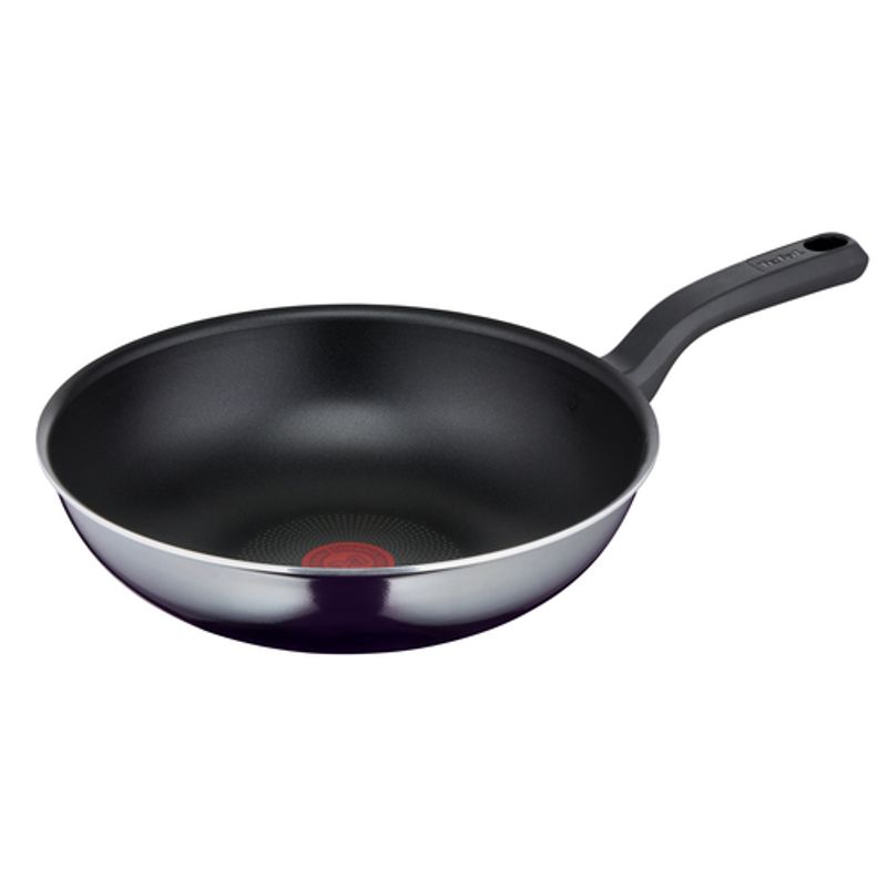 Tefal D52619 Resist Wokpfanne 28cm mit Spiegel-Effekt, schwarz