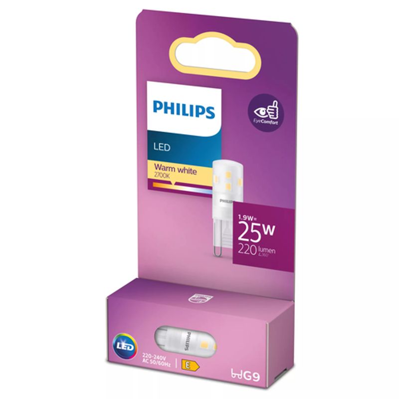 Philips LED LED-lyspære 1.9W E 220lumen 2700K Varmt hvidt lys