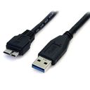 StarTech.com 0.5m (1.5ft) Black SuperSpeed USB 3.0 Cable A to Micro B - USB 3.0 Micro B Cable - 1x USB 3 A (M), 1x USB 3 Micro B (M) 50cm (USB3AUB50CMB) USB-kabel 50cm Sort – billede 1