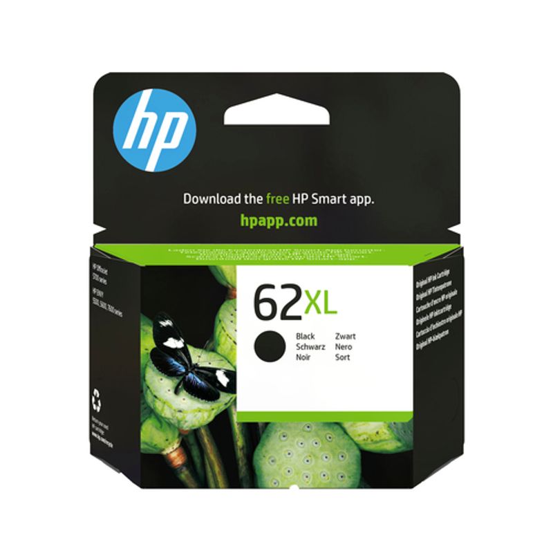 HP 62XL High Yield Black Original Sort 600 sider Blæk