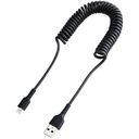 StarTech.com 1m (3ft) USB to Lightning Cable, MFi Certified, Coiled iPhone Charger Cable, Black, Durable and Flexible TPE Jacket Aramid Fiber, Heavy Duty Coil Charging Cable - Rugged USB Lightning Cable Lightning-kabel 1m Sort – billede 2