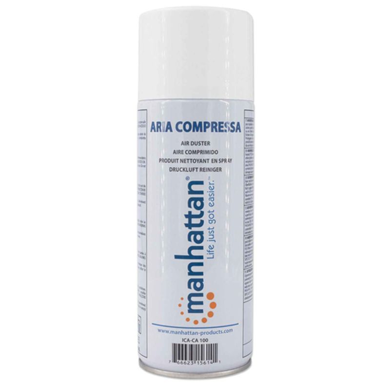 Manhattan Air Duster, 400ml Can, Extension Tube 15cm, Gently Remove Dust and Debris from sensitive electronics such as keyboards/laptops, contains no CFC, FCKW or CKW, Three Year Warranty Spraydåse