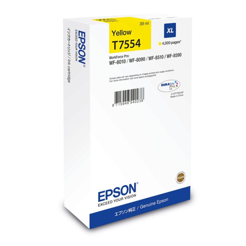 Epson T7554 Gul 4000 sider Blæk