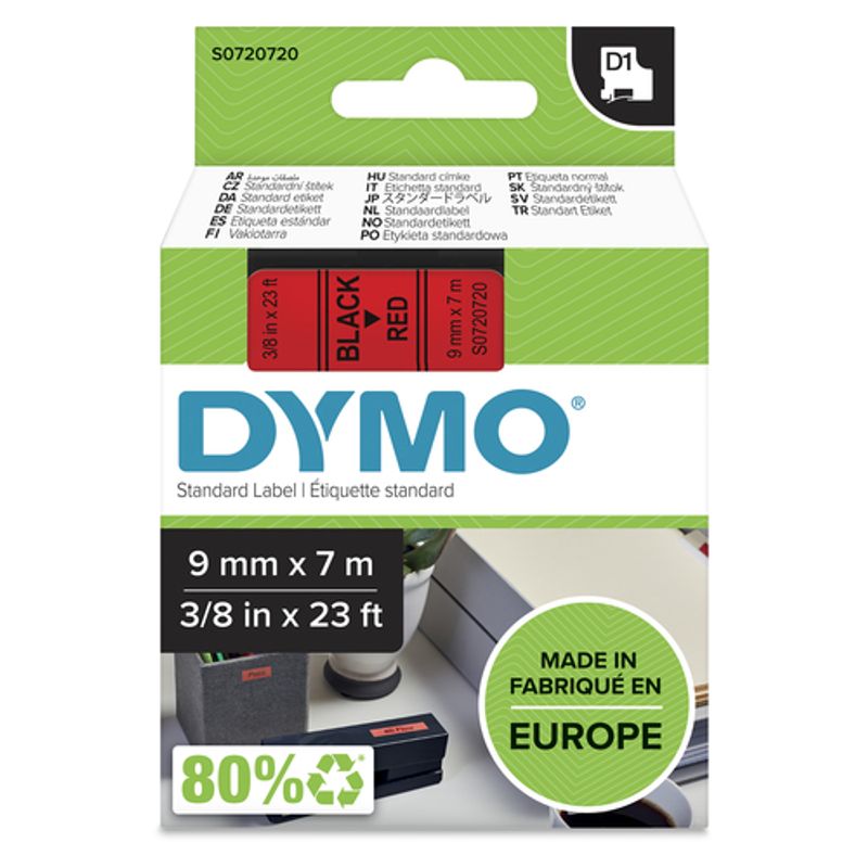 DYMO D1 Tape (0,9 cm x 7 m) 1rulle(r)