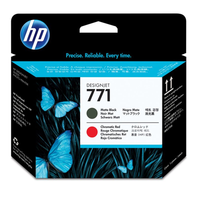 HP Printhoved Blækprinter Kromatisk rød Mat sort