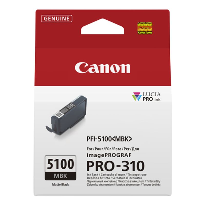Canon PFI 5100 MBK Mat sort Blækbeholder