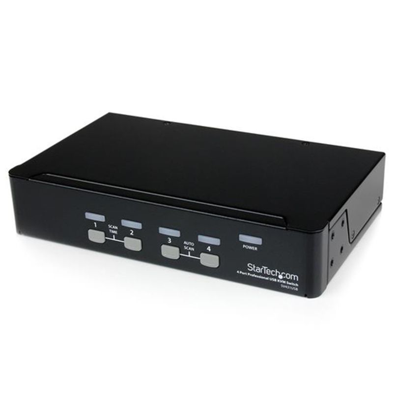 StarTech.com 4 Port Professional VGA USB KVM Hub - 1U Rack-mountable KVM (SV431USB) KVM switch Desktop