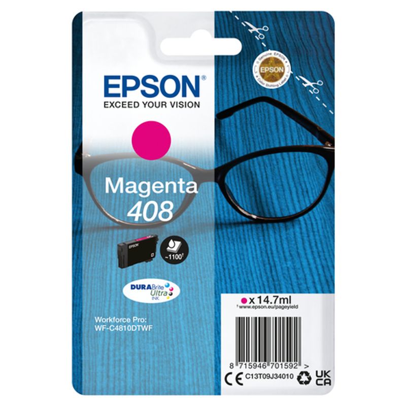 Epson 408 Magenta Blæk C13T09J34010
