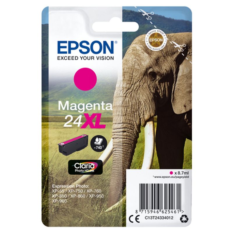Epson 24XL Magenta Blæk C13T24334022