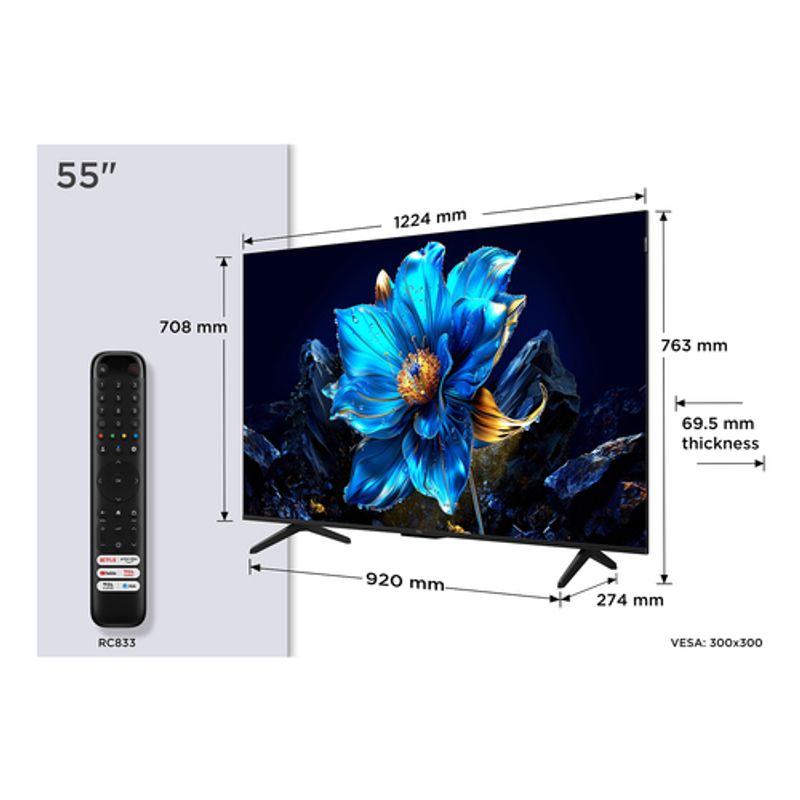 TCL 55P79K 55 4K UHD (2160p) Børstet metal