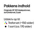 HP 301 2-pack Black/Tri-color Original Ink Cartrid – billede 3