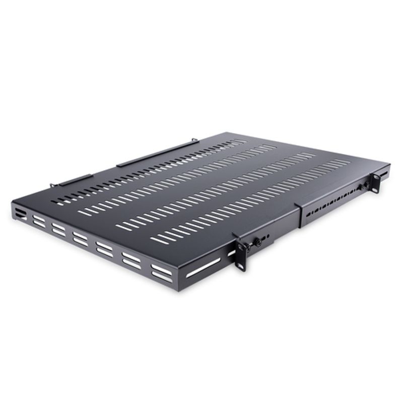 StarTech.com Server Rack Shelf - 1U - Adjustable Mount Depth - Heavy Duty Rackhylde Sort