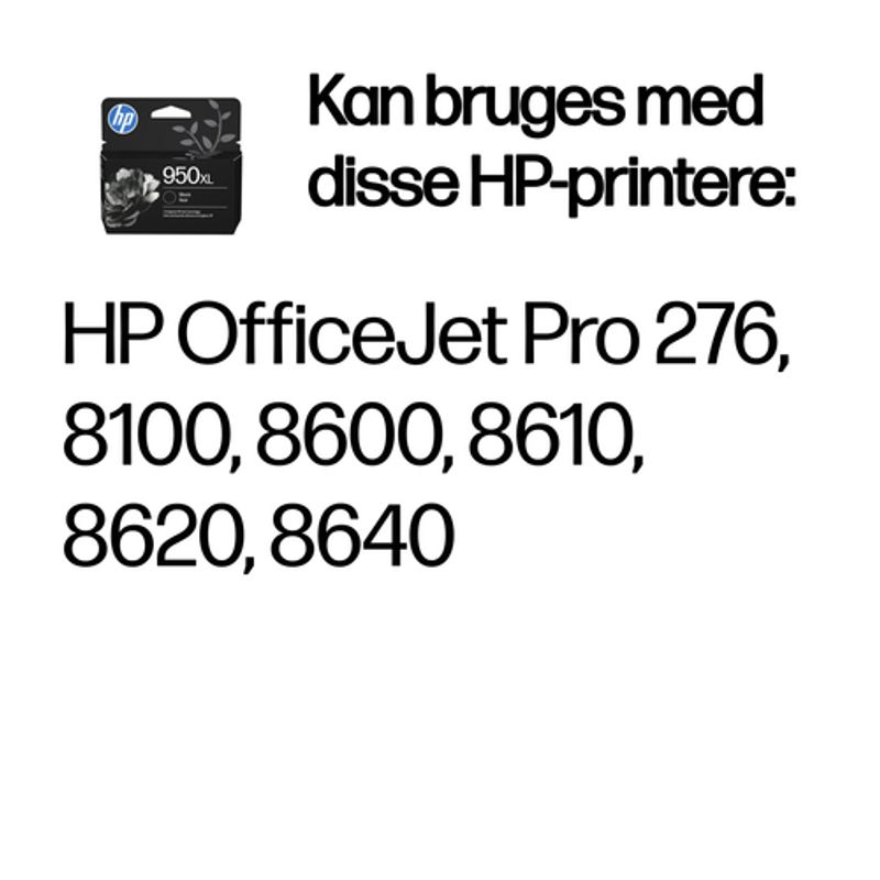 HP 950XL High Yield Black Original Sort 1650 sider Blæk