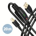 Axagon ADR-220B USB 2.0 A-M -> B-M active connecting/repeater cable 20m - Kabel - Digital/Daten USB-A to USB-B 20m Sort – billede 1