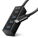 Axagon HUE-M1C interface hub USB 3.2 Gen 1 (3.1 Gen 1) Type-C 5000 Mbit/s Sort – billede 1
