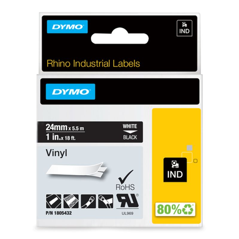 DYMO Rhino Coloured Vinyl Tape (2,54 cm x 5,5 m) 1kassette(r) 1805432