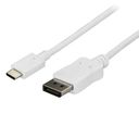 StarTech.com 6ft/1.8m USB C to DisplayPort 1.2 Cable 4K 60Hz, USB-C to DisplayPort Adapter Cable HBR2, USB Type-C DP Alt Mode to DP Monitor Video Cable, Works with Thunderbolt 3, White - USB-C Male to DP Male (CDP2DPMM6W) DisplayPort kabel 1.8m Hvid – billede 1