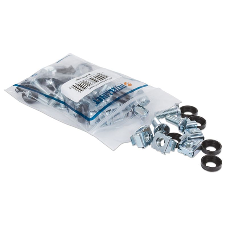 Intellinet Cage Nut Set, 20 Pieces Rack skruer, møtrikke og pakningsskiver Sølv