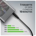 Axagon EEM2-20GD drev dockingstation USB 3.2 Gen 2 (3.1 Gen 2) Type-C Sort, Grå – billede 6