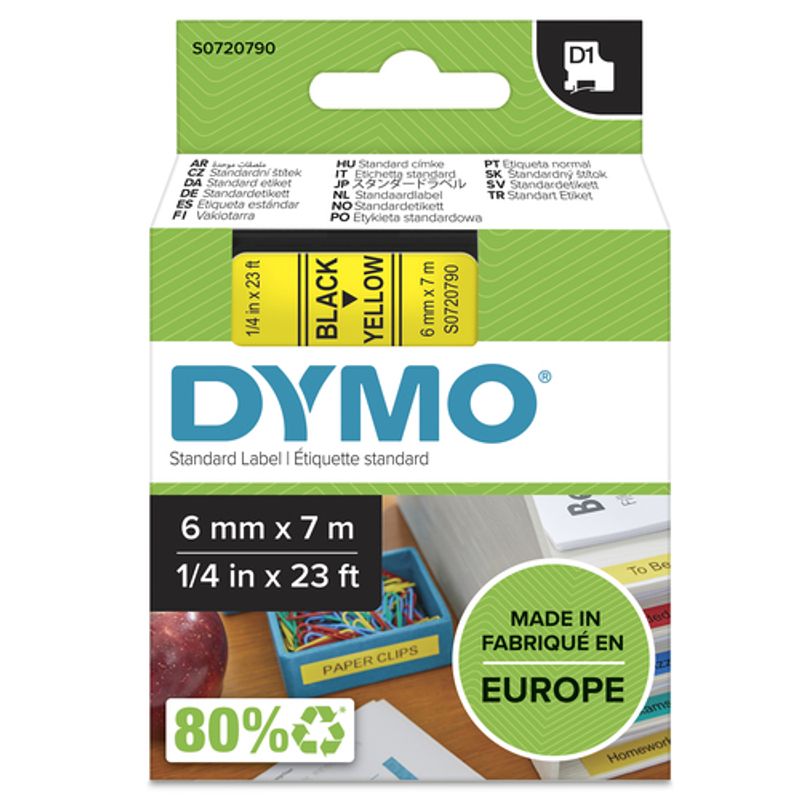 DYMO D1 Mærkattape (0,6 cm x 7 m) 1kassette(r) S0720790
