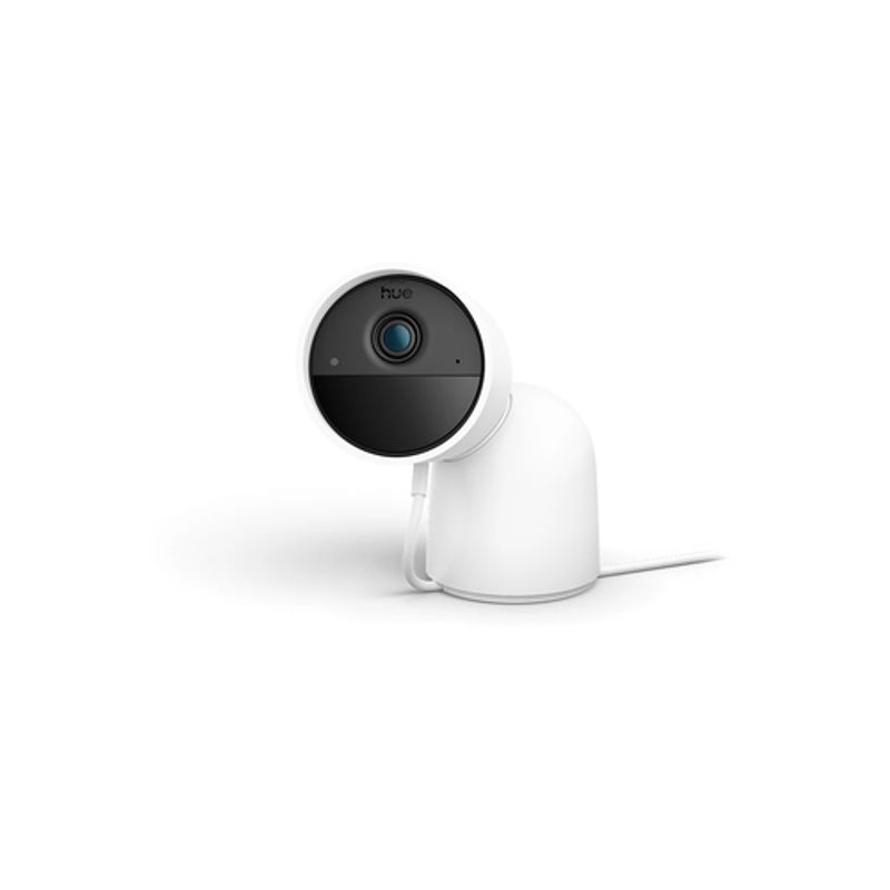 Philips Hue Secure kabelgebundene Kamera mit Standfuß 2K-Videoauflösung weiß