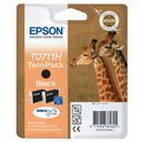 Epson T0711 Twin Pack Sort Blæk C13T07114H10 – billede 2
