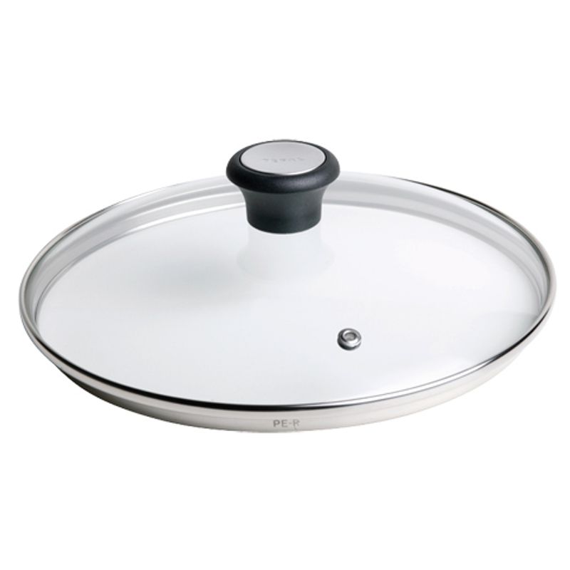Tefal 28097612 låg Rund Sort, Rustfrit stål, Transparent