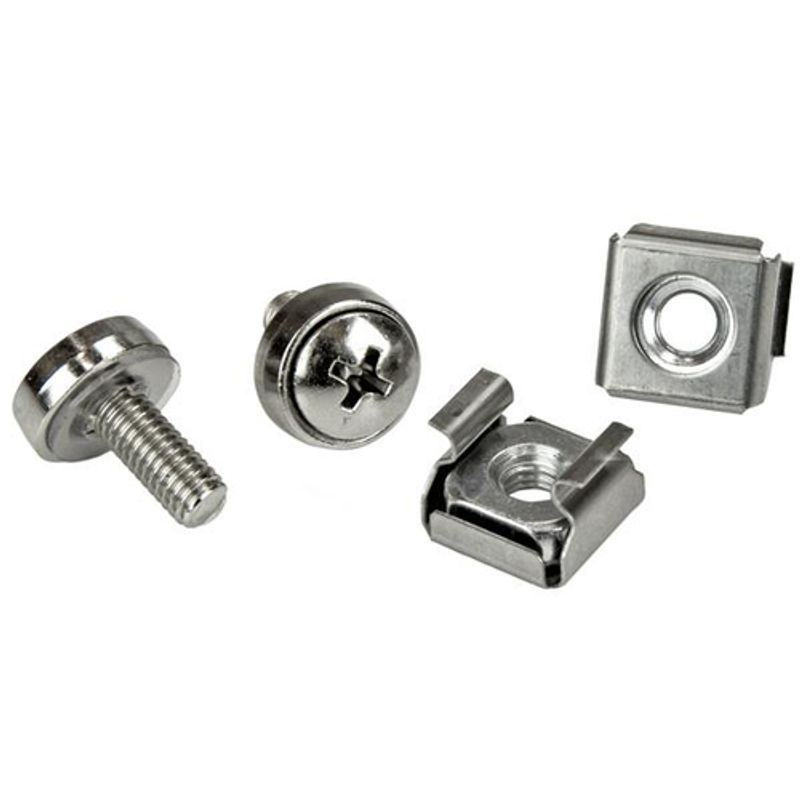 StarTech.com Rack Screws - 20 Pack - Installation Tool - 12 mm M5 Screws - M5 Nuts - Cabinet Mounting Screws and Cage Nuts (CABSCRWM520) Skruer og møtrikker for rack Sølv