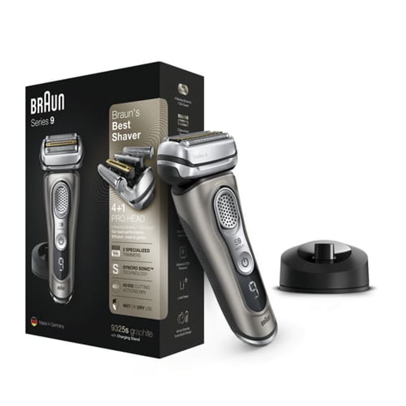 Braun Series 9 9325s Barbermaskine Sort Sølv