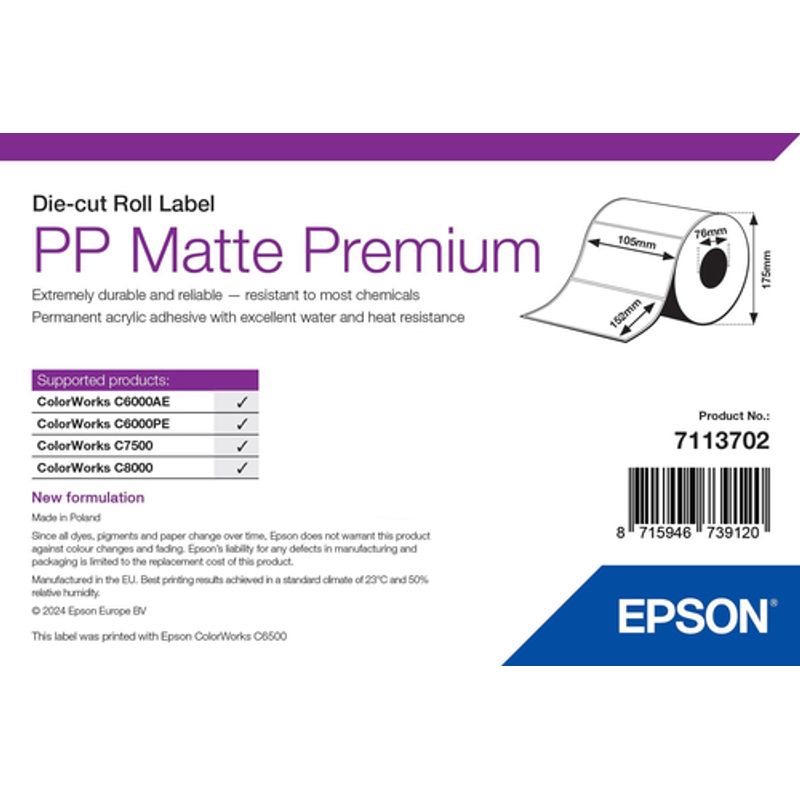 Epson Premium Pressestempel skæreetikette 105 x 152 mm 800etikette(r)