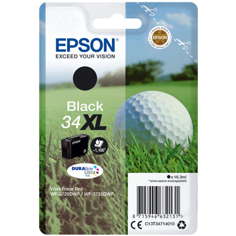 Epson 34XL Sort Blæk C13T34714020