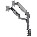 Manhattan TV & Monitor Mount, Desk, Full Motion (Gas Spring), 2 screens, Screen Sizes 10-27, Black, Clamp or Grommet Assembly, Dual Screen, VESA 75x75 to 100x100mm, Max 8kg (each), Lifetime Warranty Monteringssæt 2 LCD displays 17-32 – billede 4