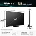 Hisense 65U8Q 65 4K UHD (2160p) Sort Mørkegrå – billede 2