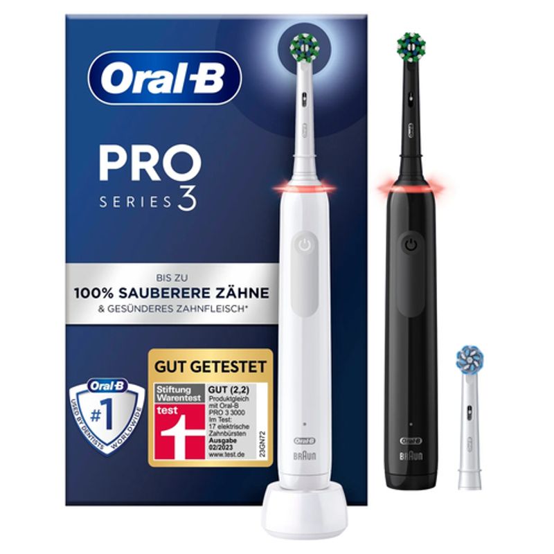 Oral-B PRO 3 3900 Duopack El tandbørste Sort og Hvid