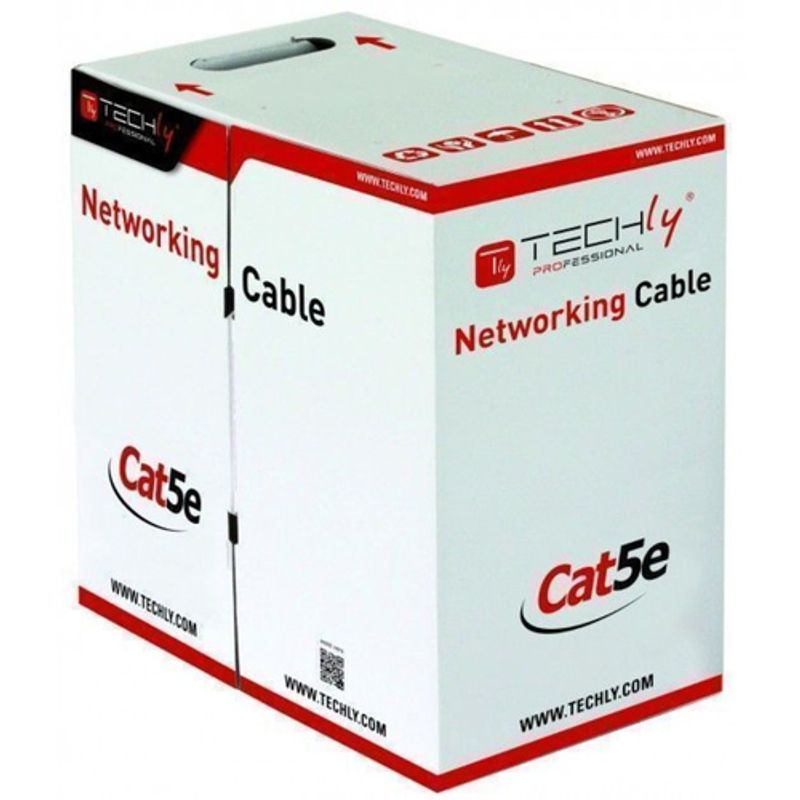 TECHly Professional CAT 5e Foldet uskærmet snoet par (F/UTP) 305m Bulkkabel Sort