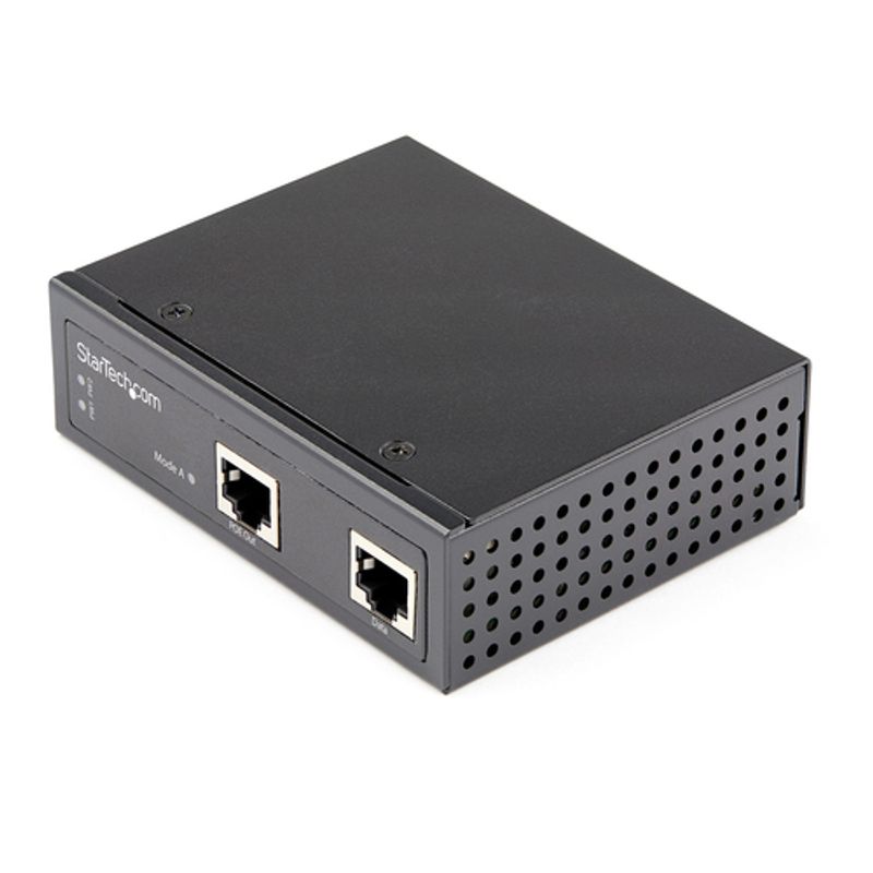 StarTech.com Industrial Gigabit Ethernet PoE Injector, 30W 802.3at PoE+ Midspan 48V-56VDC DIN Rail Power Over Ethernet Injector Adapter, -40C to +75C Cameras/Sensors/WiFi Access, 30W PoE - Midspan PoE Injector (POEINJ30W) 30Watt