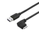 StarTech.com 0.5m 20in Slim Micro USB 3.0 Cable M/M - Right-Angle Micro-USB - USB 3.0 A to Micro B - Angled Micro USB 3.1 Gen 1 5Gbps (USB3AU50CMRS) USB-kabel 50cm Sort – billede 1