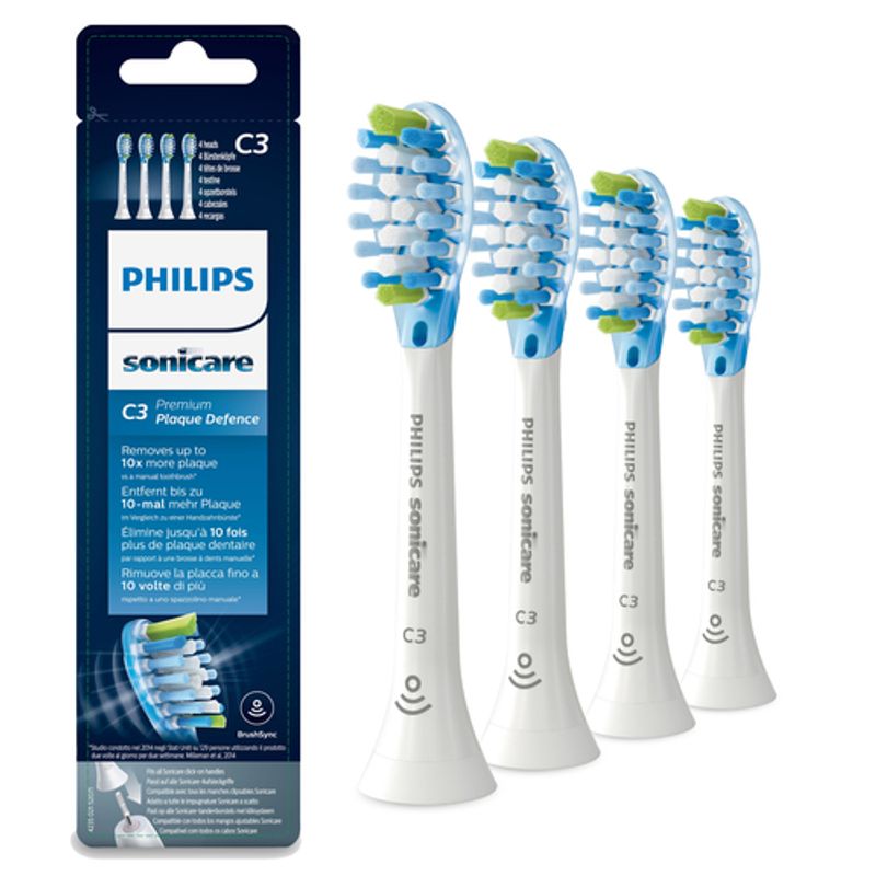Philips Sonicare C3 Premium HX9044 Plaque Control Ekstra tandbørstehoved 4 Blå Grøn Hvid