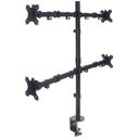 Manhattan TV & Monitor Mount, Desk, Double-Link Arms, 4 screens, Screen Sizes 10-27, Black, Stand or Clamp Assembly, Quad Screens, VESA 75x75 to 100x100mm, Max 8kg (each), Lifetime Warranty – billede 2