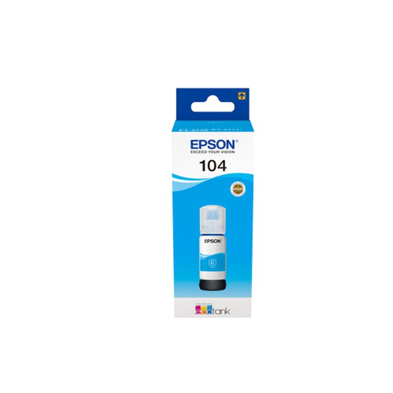 Epson EcoTank 104 Cyan 7500 sider Blækbeholder C13T00P240