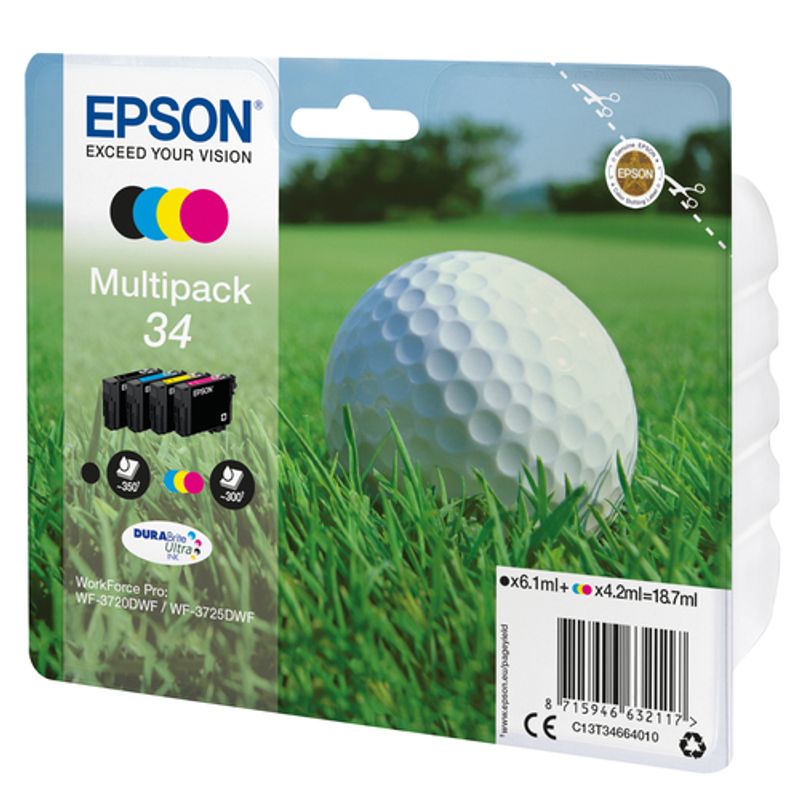 Epson 34 Multipack Sort Gul Cyan Magenta Blæk C13T34664020