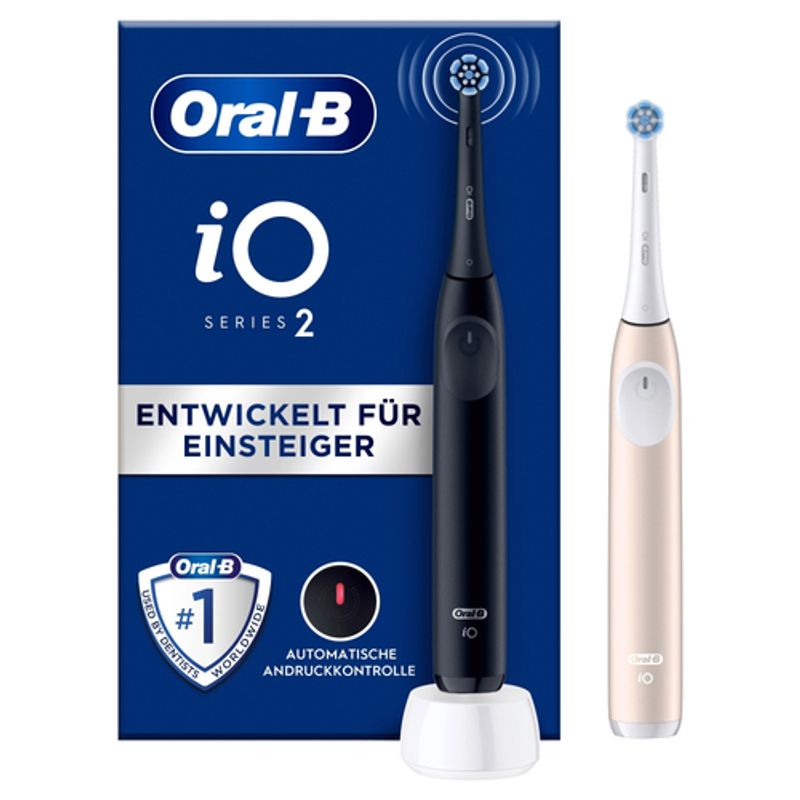 Oral-B iO Series 2 Duo Elektrisk tandbørste 2 stk. Nattesort/Pink