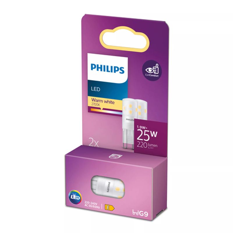 Philips Halogenpære / LED-pære 1.9W E 220lumen 2700K Varmt hvidt lys
