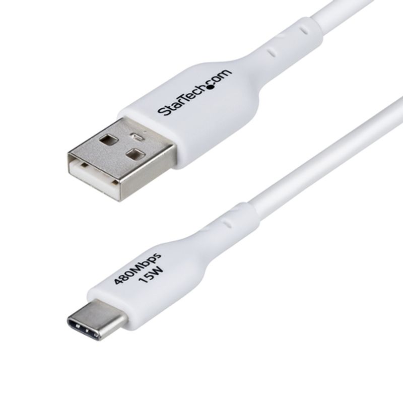 StarTech.com 2m (6.6ft) White USB-A to USB-C Charging Cable/Cord, M/M USB Type-C kabel 2m Hvid