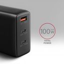 Axagon ACU-DPQ100 1xUSB + 2xUSB-C 100W Sort – billede 2
