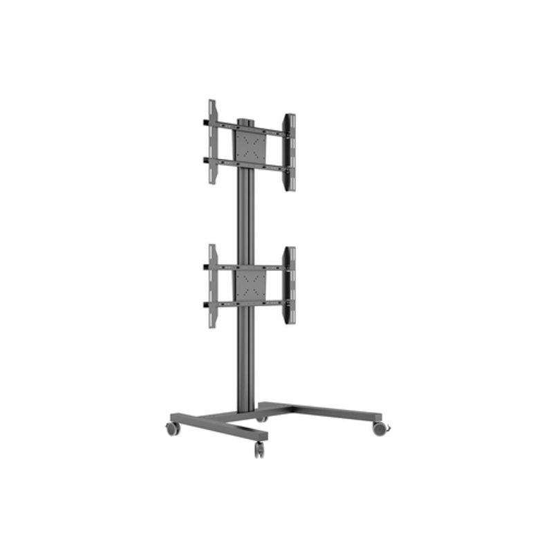 Multibrackets M Display Stand 180 Dual Vertical Vogn med hjul 2 LCD displays 32-55