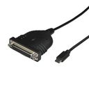 StarTech.com USB C to Parallel Printer Cable - DB25 Female Port for IEEE1284 Printers - Bus Powered - Printer Cable Adapter - USB to DB25 (ICUSBCPLLD25) USB / parallelkabel 183cm Sort – billede 2