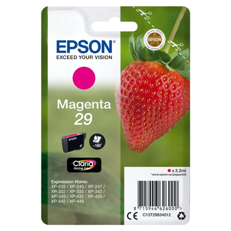 Epson 29 Magenta Blæk C13T29834022